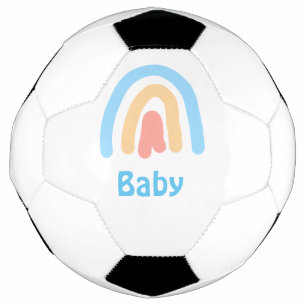 Bola De Futebol bebê arco-íris laranja azul adicionar texto nome