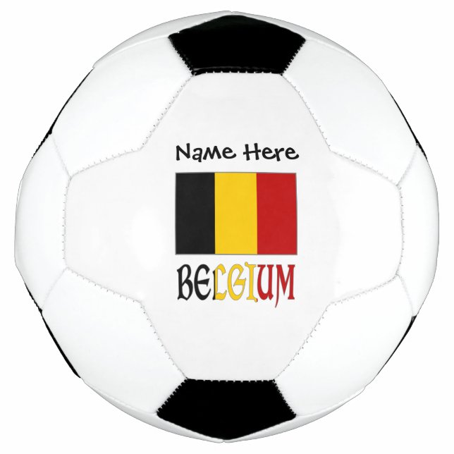 Bola De Futebol Bélgica e Bandeira belga Personalizada (Frente)