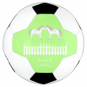 Bola De Futebol Belo Casamento de Cavalos Brancos Personalizado