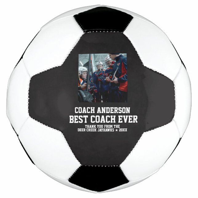 Bola De Futebol Best Coach Ever Sports Modern Thank You Unique (Frente)