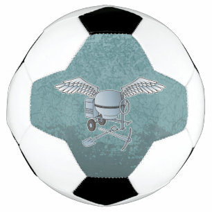 Bola De Futebol Betoneira azul-cinza