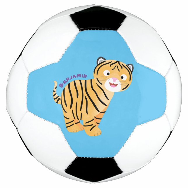 Bola De Futebol Bicho de tigre feliz e bonito (Frente)