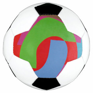 Bola De Futebol Blue and Green Geometric Pattern Soccer Ball