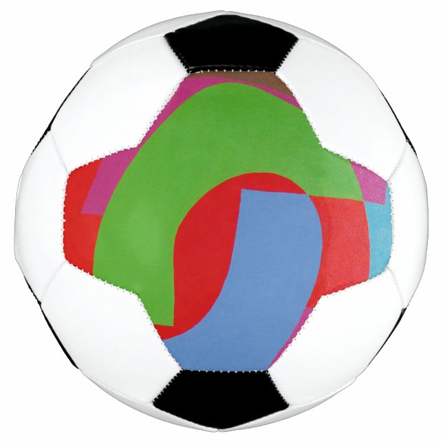 Bola De Futebol Blue and Green Geometric Pattern Soccer Ball (Frente)