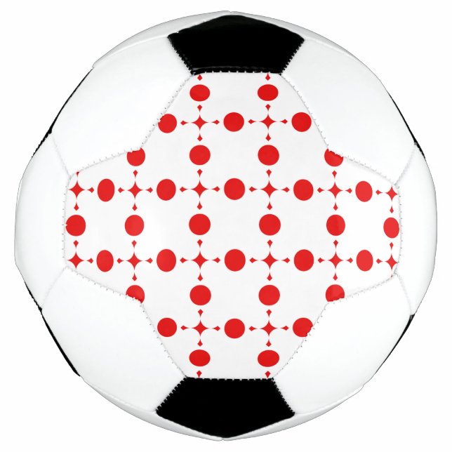 Bola De Futebol Bolinhas Vermelhas, Padrão de Bolinhas, Pontos, Po (Frente)
