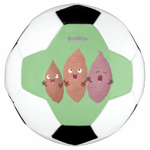 Bola De Futebol Bonitinho cantando batata-doce legumes