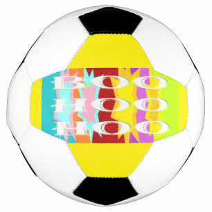 Bola De Futebol Boo Hoo design flash cores texto branco Frasco