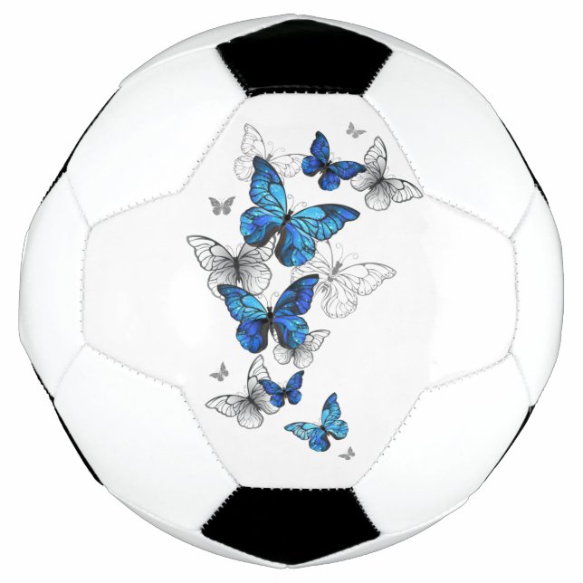Bola De Futebol Borboletas Azuis Morpho (Frente)