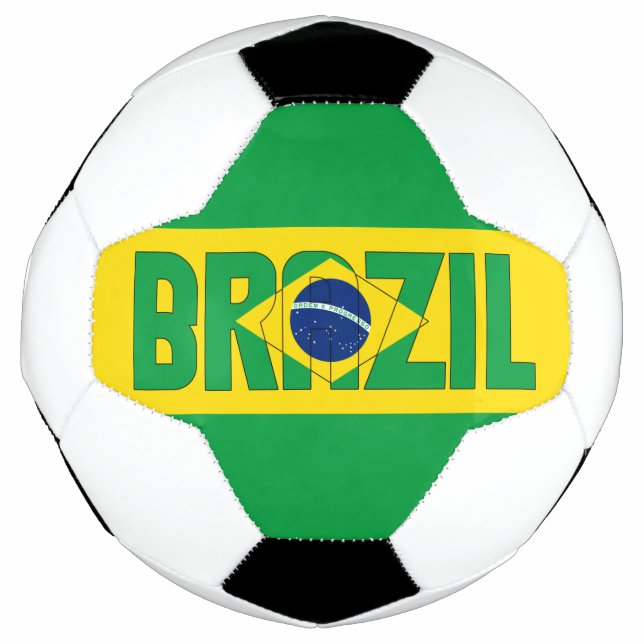 Bola De Futebol Brasil Sinalizador Verde Amarelo Azul Patriótico  (Frente)