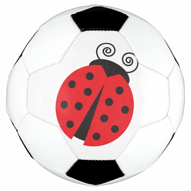 Bola De Futebol Bright Red Cartoon Ladybug (Frente)