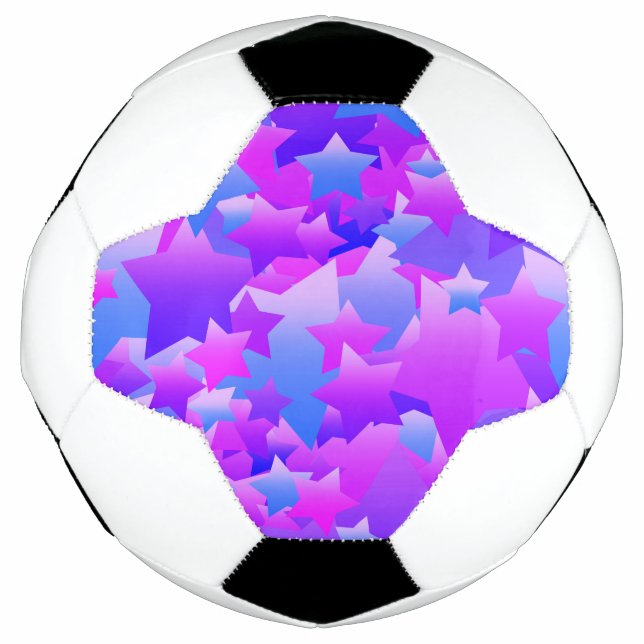 Bola De Futebol Bubble Stars Roxo (Frente)