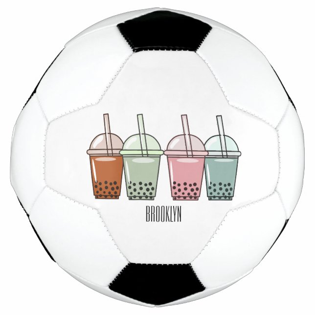 Bola De Futebol Bubble tea cartoon illustration  (Frente)