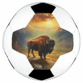 Bola De Futebol Buffalo Bison Sunset Silhouette