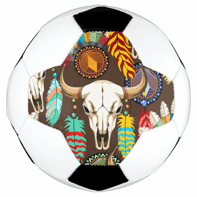 Bola De Futebol Buffalo Skull Native American Emblem (Frente)