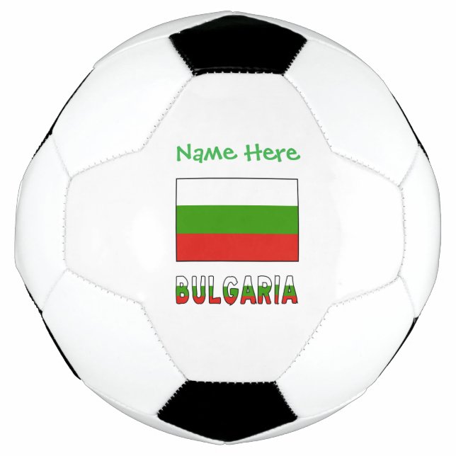 Bola De Futebol Bulgaria Bulgarian Flag Green Personalized Name (Frente)