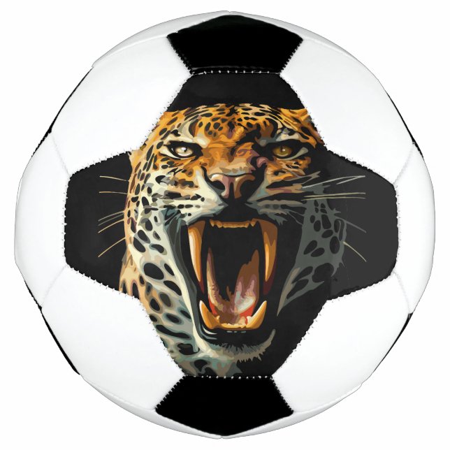 Bola De Futebol Cabeça de ataque com picos-leopardo (Frente)