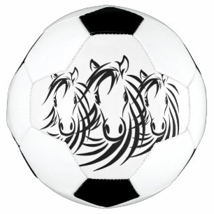 Bola De Futebol Cabeças de Cavalo Preto