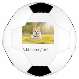 Bola De Futebol Cachorro fofo adicionar nome texto editável mãe pa