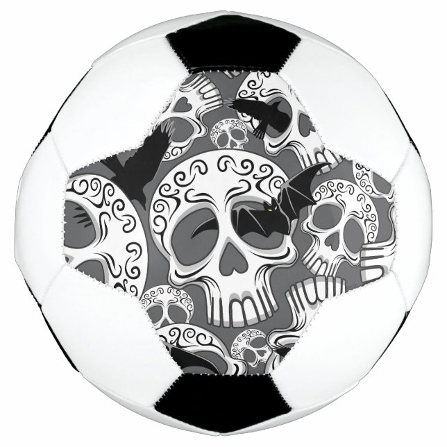 Bola De Futebol Calaveras Decorativas do Halloween (Frente)