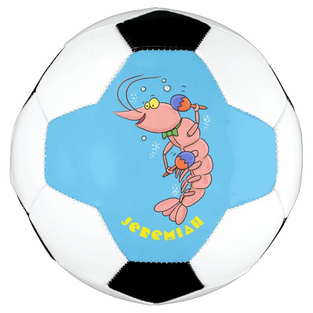 Bola De Futebol Camarão feliz e bonito, desenho animado (Frente)