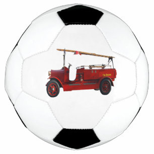 Bola De Futebol Caminhão de Fogo da Vintage Vermelha com Escada In