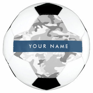 Bola De Futebol Camuflagem Cinza Neve de Inverno Personalize seu n