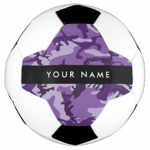 Bola De Futebol Camuflagem Roxa Seu Nome Personalize