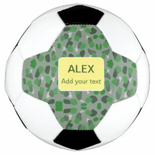 Bola De Futebol Camuflagem verde camo adicionar texto nome escola