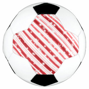 Bola De Futebol Cana doce com estrelas e flocos de neve