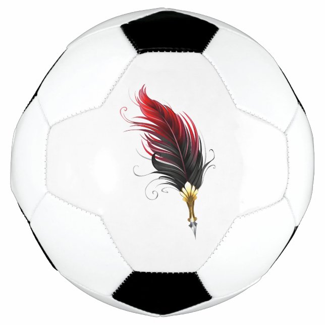 Bola De Futebol Caneta de penas vermelhas com ninho de ouro (Frente)
