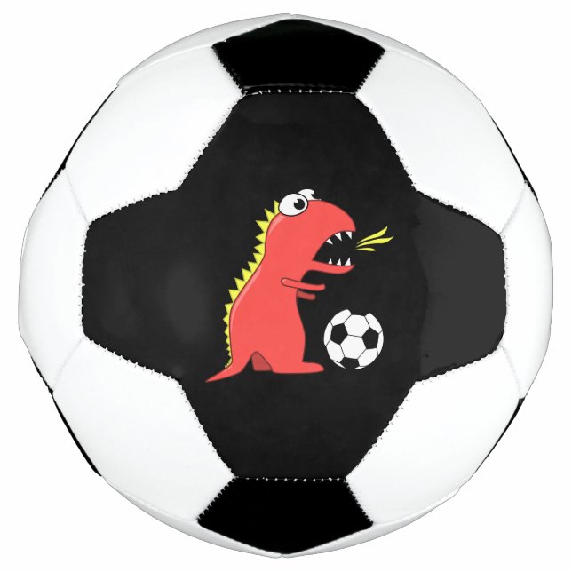 Bola De Futebol Cantor de Dinossauro Negro Engraçado (Frente)