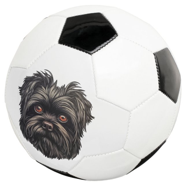 Bola De Futebol Cão Negro Affenpinscher (Três quartos)