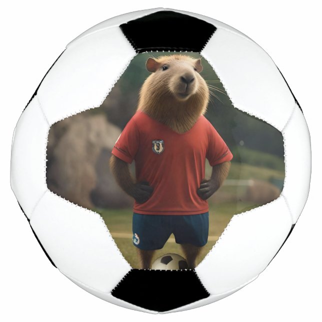 Bola De Futebol "Capybara com Ponta de Goal: A Estrela de Futebol  (Frente)