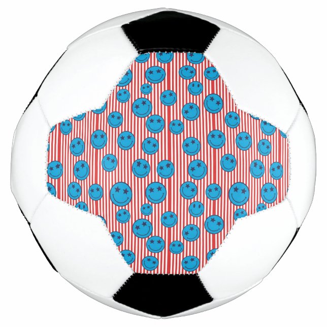 Bola De Futebol Cara Sorridente Patriota Retro (Frente)
