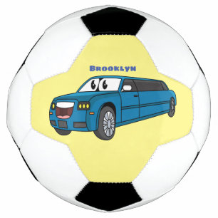Bola De Futebol Caricatura azul-limusine e feliz