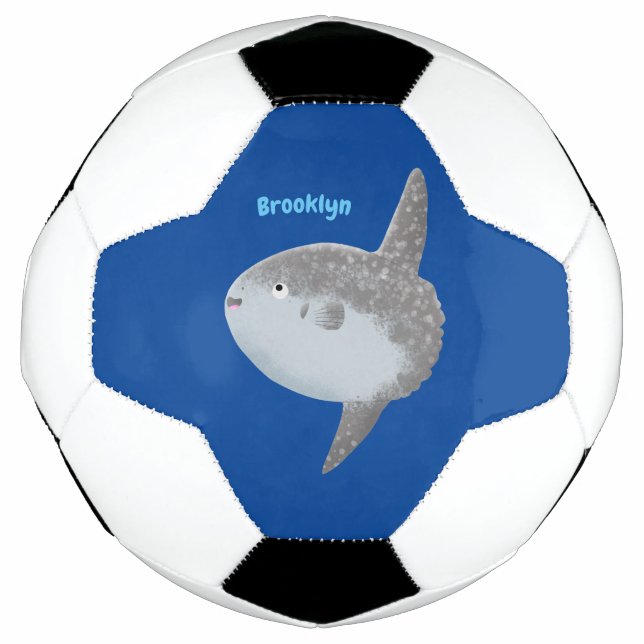 Bola De Futebol Cartografia fofa mola de peixe-sol oceânico (Frente)
