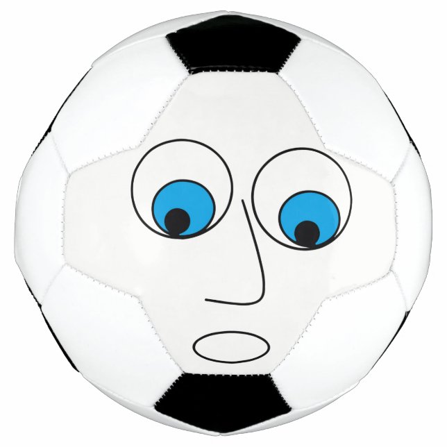 Bola De Futebol Cartoon Assustado Face Design Engraçado (Frente)