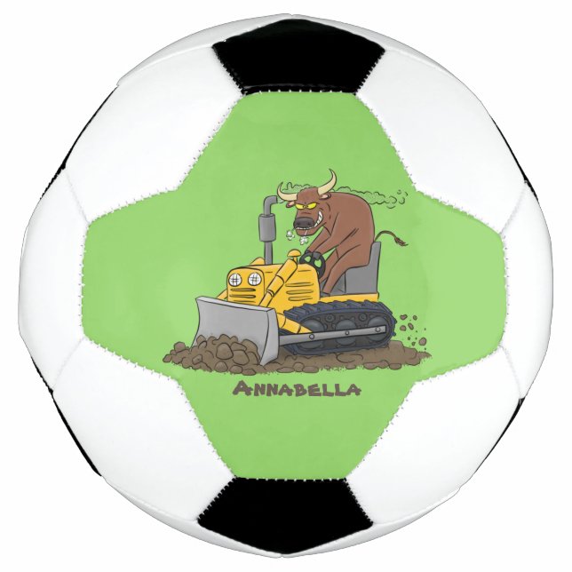 Bola De Futebol Cartoon buldozer engraçado (Frente)