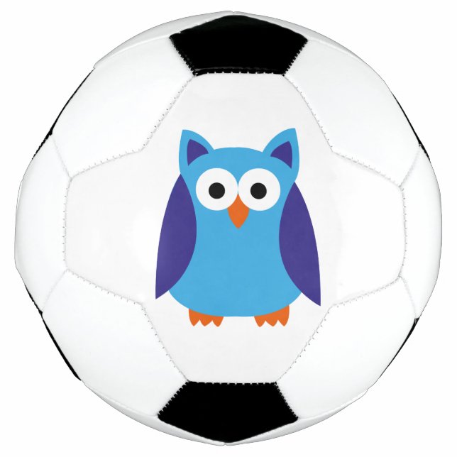 Bola De Futebol Cartoon de coruja azul (Frente)
