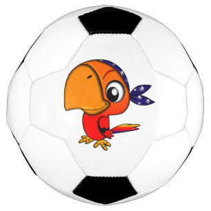 Bola De Futebol Cartoon de papagaio laranja