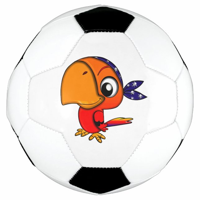 Bola De Futebol Cartoon de papagaio laranja (Frente)