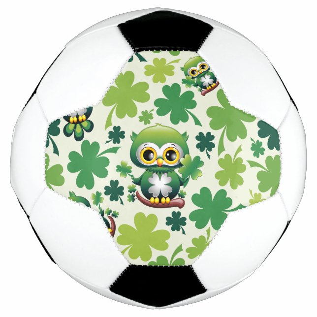 Bola De Futebol Cartoon Fofa de St Patrick de Coruja Bebê (Frente)