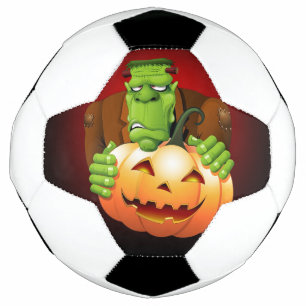 Bola De Futebol Cartoon Frankenstein Monster com Pumpkin
