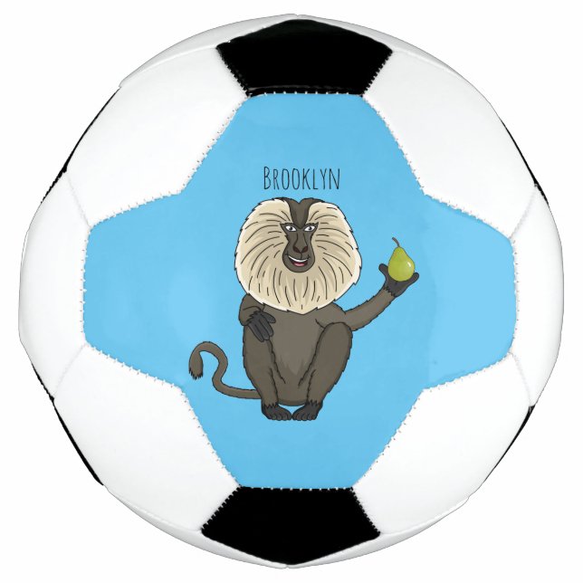 Bola De Futebol Cartoon macaco macaco-cauda-leão engraçado (Frente)