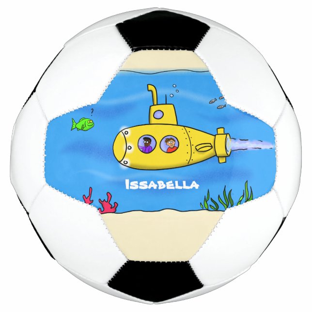 Bola De Futebol Cartoon submarino feliz (Frente)