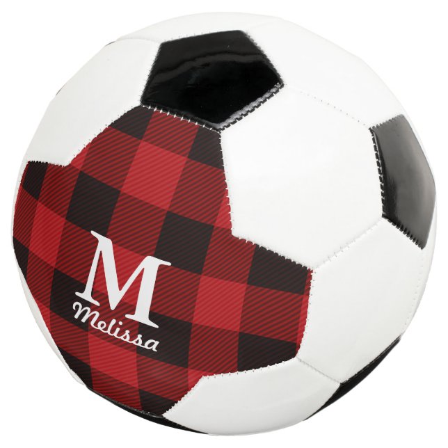 Bola De Futebol casaco Natal xadrez de lumberjack de búfalo vermel (Três quartos)
