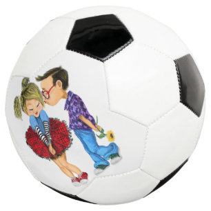 Bola De Futebol Casal Romântico bonito - Amor - Beijo Dia de os n