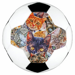 Bola De Futebol Cat Art Pattern