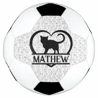 Bola De Futebol Cat Sayings and Silhouette Heart Split Monogram