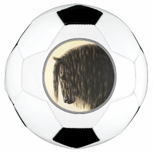 Bola De Futebol Cavalo de Rascunho Frísia Negro